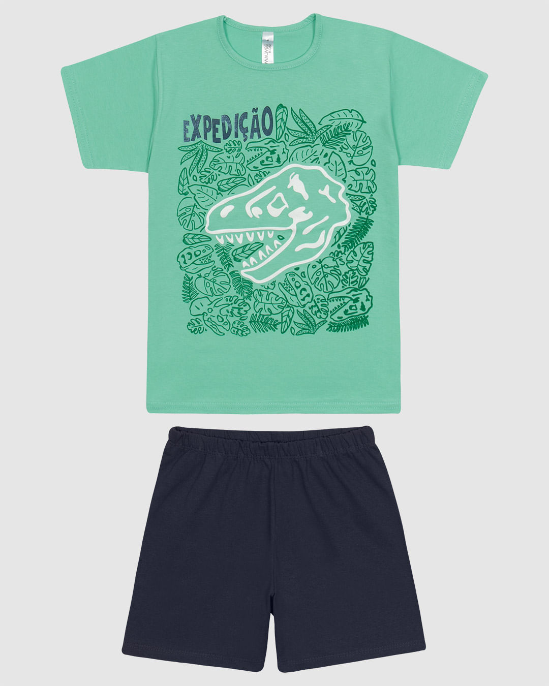 Pijama Infantil Menino Camiseta Manga Curta E Shorts Em Algodão Malwee Kids