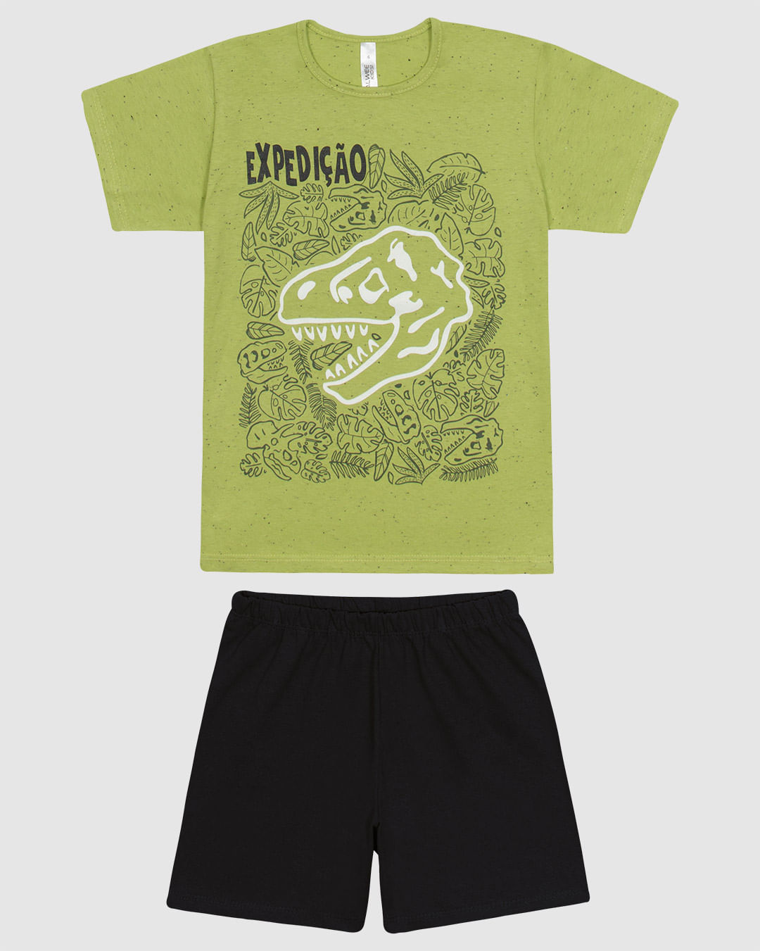 Pijama Infantil Menino Camiseta Manga Curta E Shorts Em Algodão Malwee Kids - Verde - 14