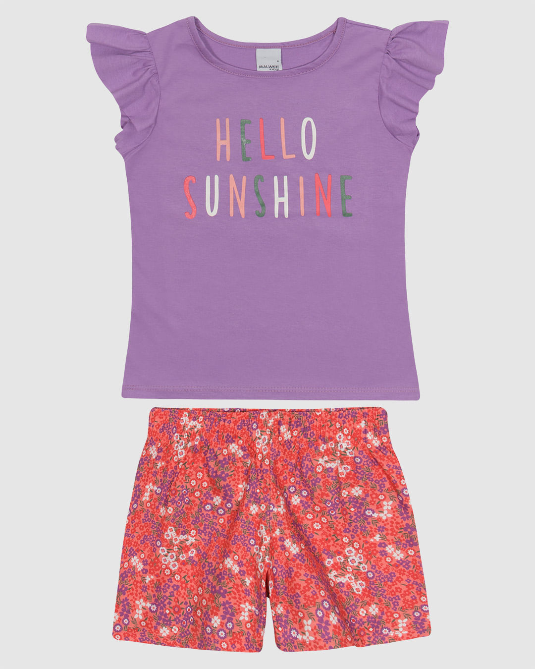 Conjunto Infantil Menina Blusa Estampa Lettering Em Algodão Malwee Kids - Imagem 2