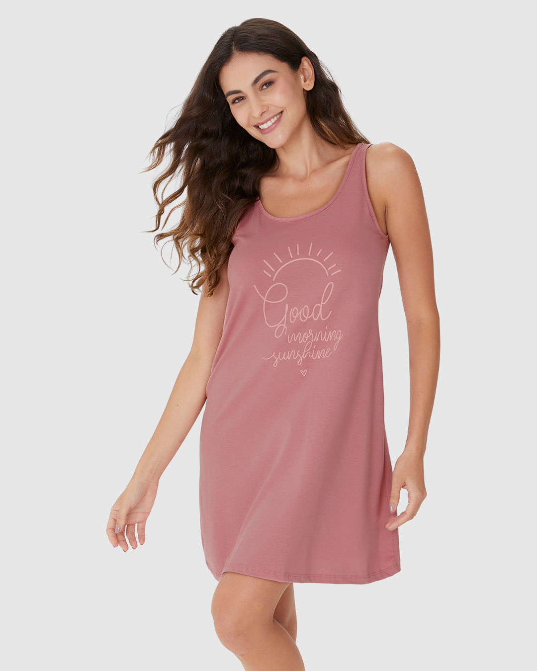 Camisola Feminina Sem Manga Estampa Frontal Em Algodão