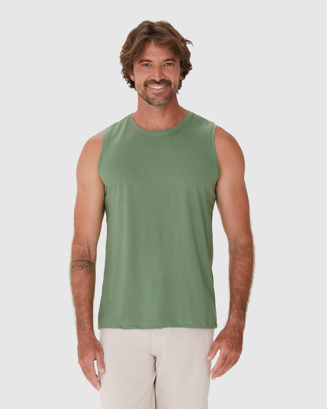 Regata Masculina Regular Em Malha Algodão Pima - Imagem 11