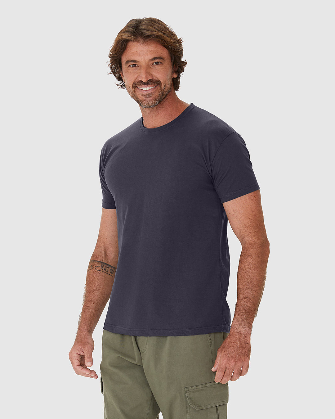 Camiseta Básica Masculina Decote Redondo Manga Curta Em Algodão Pima - Imagem 11