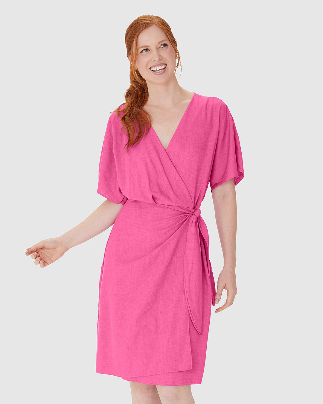 Vestido Feminino Transpassado Decote V Em Viscolinho - Imagem 11