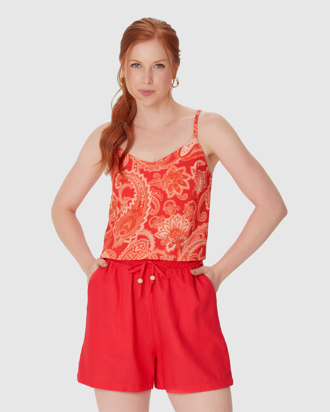 Regata Feminina Decote V Alça Fina Em Viscose - Imagem 16