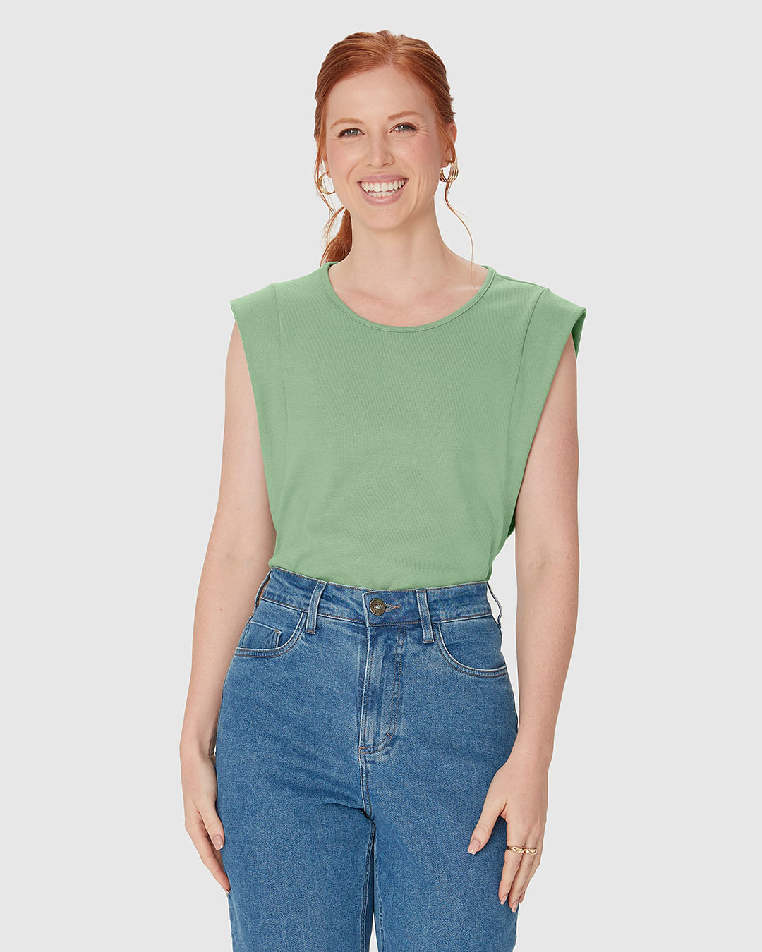 Regata Feminina Muscle Tee Decote Redondo Em Algodão - Imagem 11