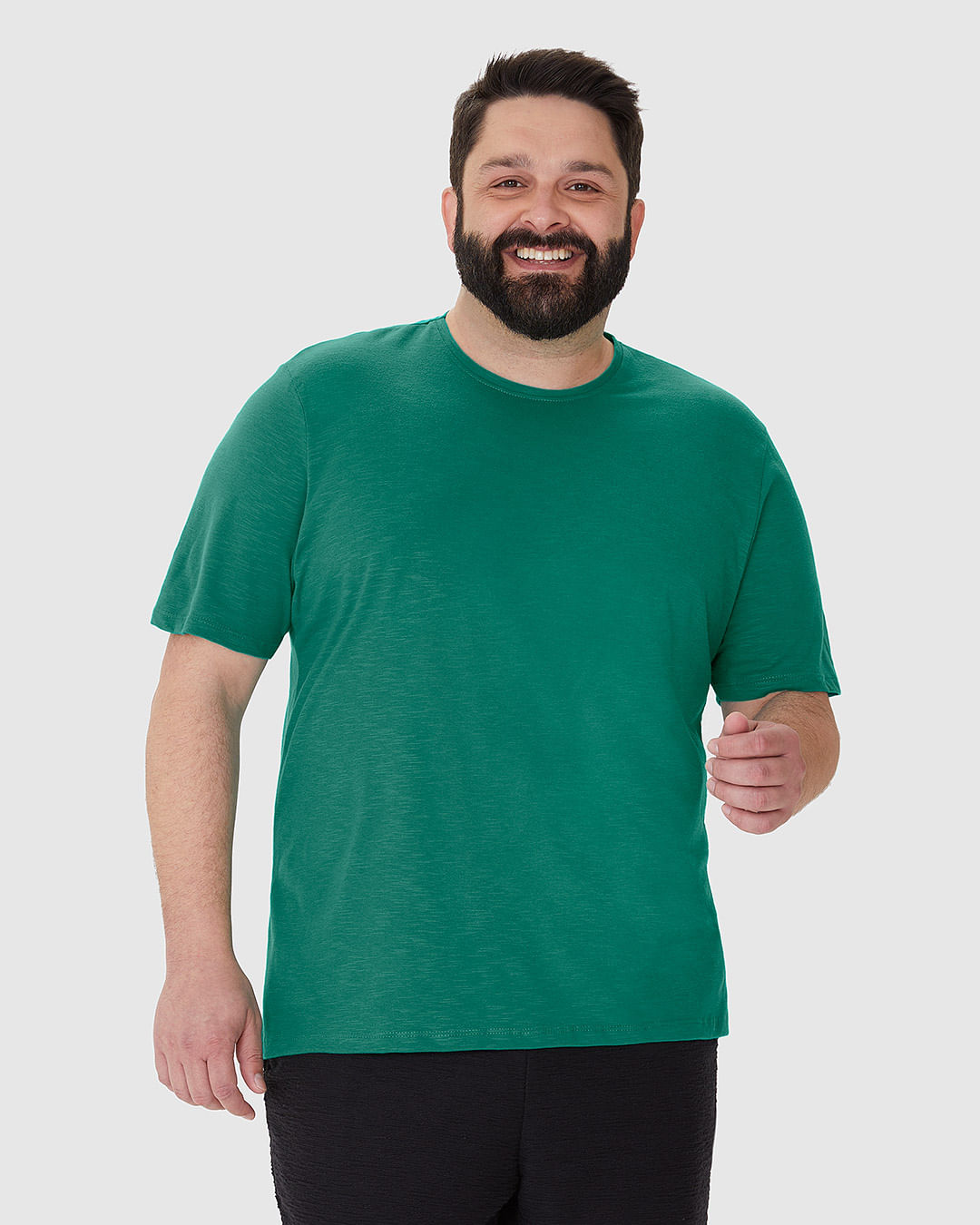 Camiseta Masculina Plus Size Em Malha Algodão Texturizada - Imagem 21
