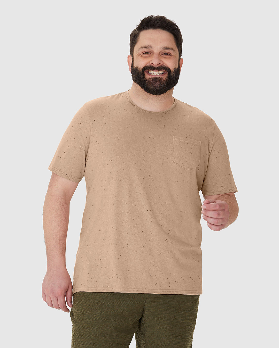 Camiseta Masculina Plus Size Bolso Frontal Em Malha Botonê - Imagem 21
