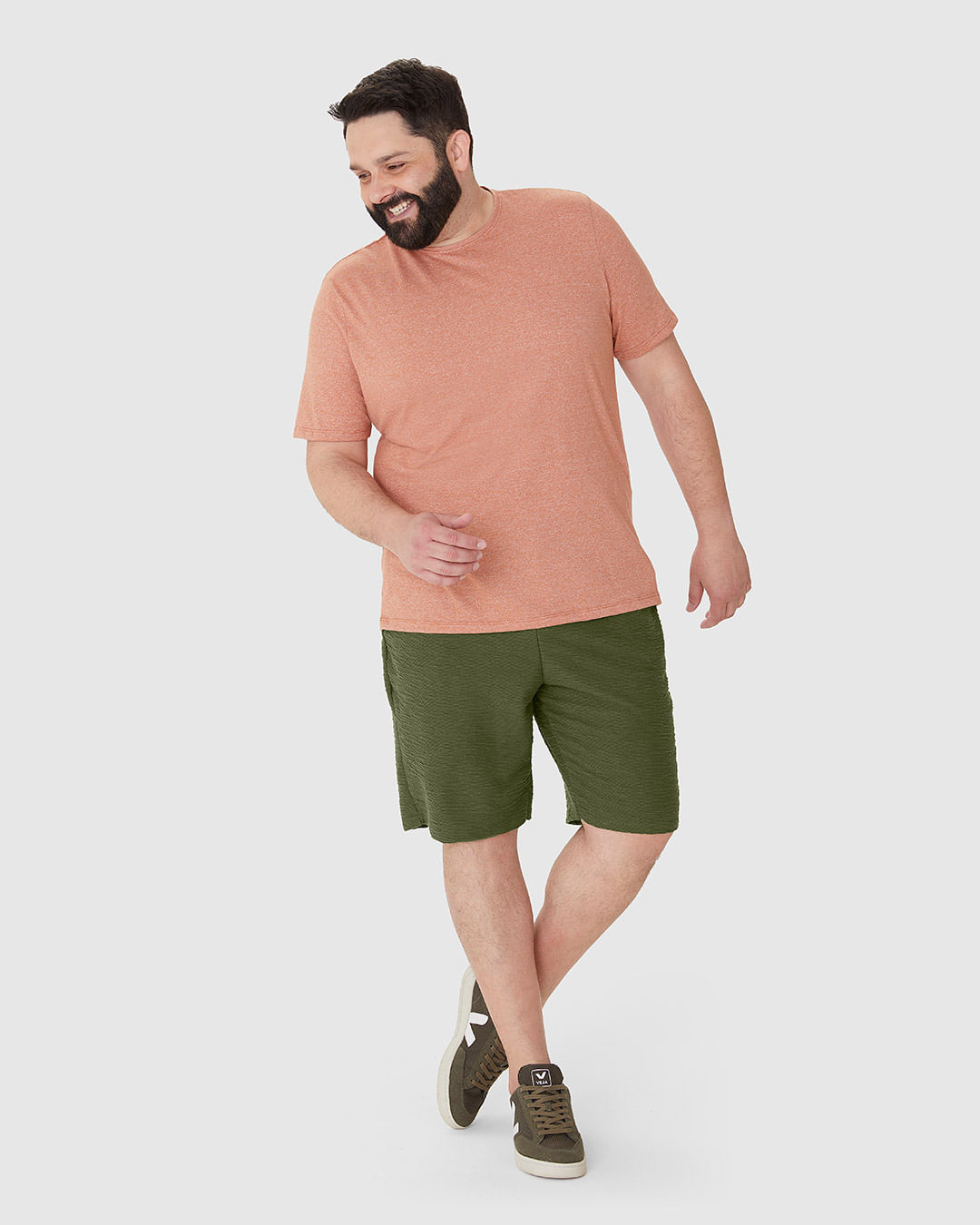 Bermuda Masculina Plus Size Cós Elástico Em Moletom Texturizado