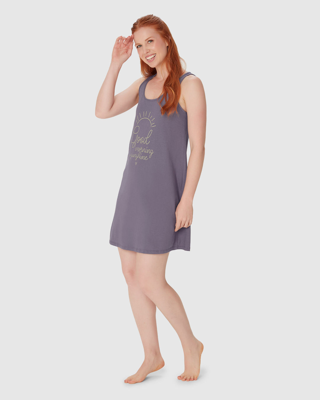 Camisola Feminina Sem Manga Estampa Frontal Em Algodão - Imagem 7