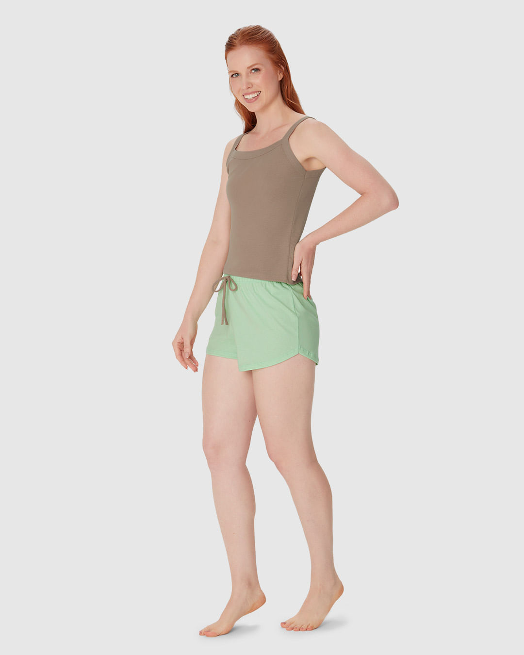 Pijama Feminino Regata Alça Fina E Shorts Em Algodão - Imagem 2