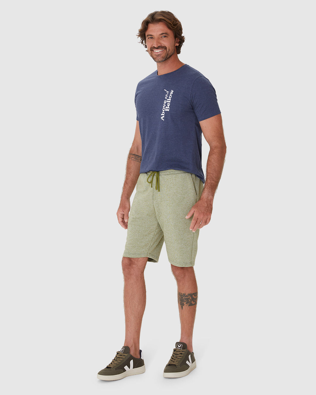 Bermuda Masculina Comfort Cadarço Frontal Em Moletom - Imagem 7