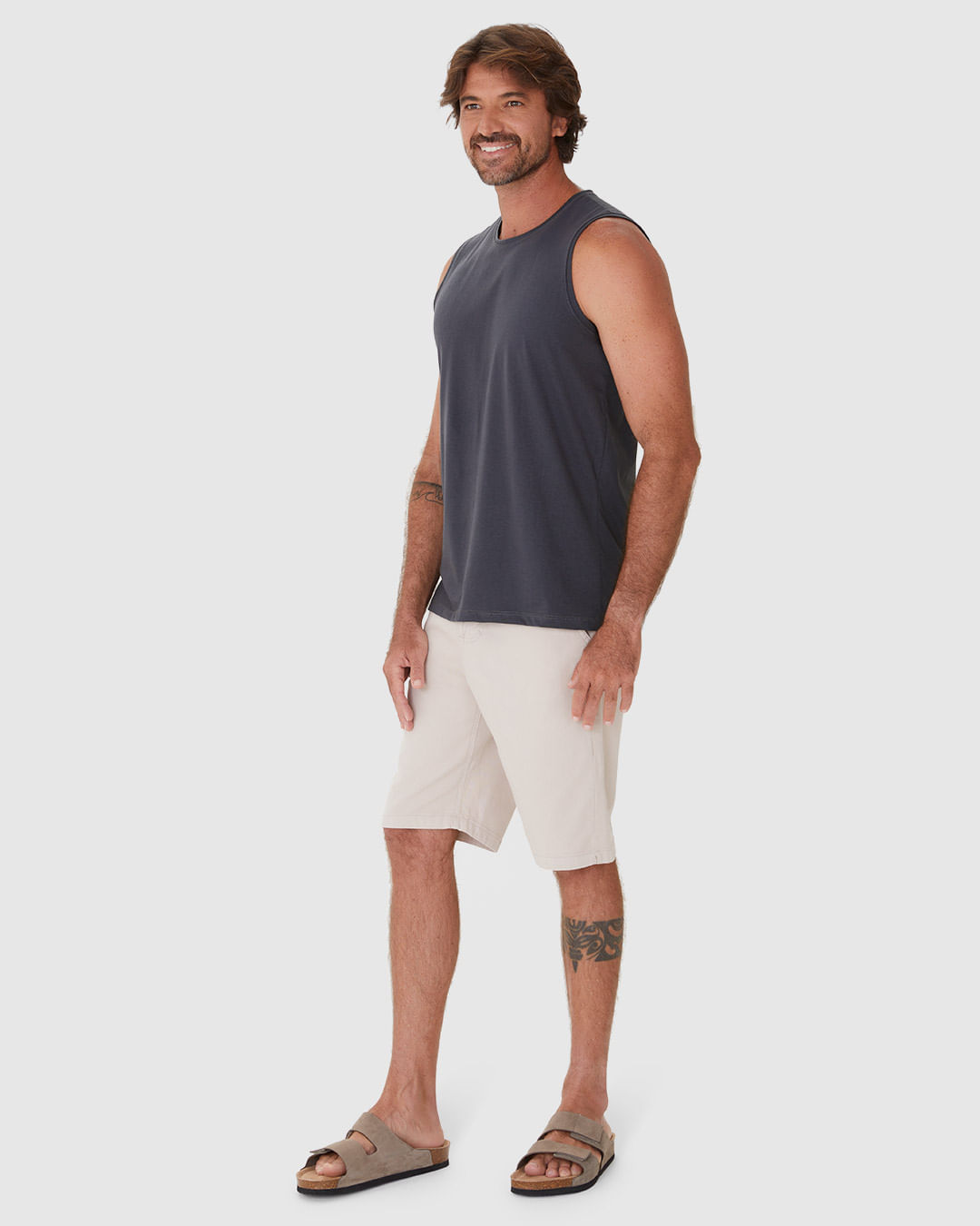 Regata Masculina Regular Em Malha Algodão Pima - Imagem 7