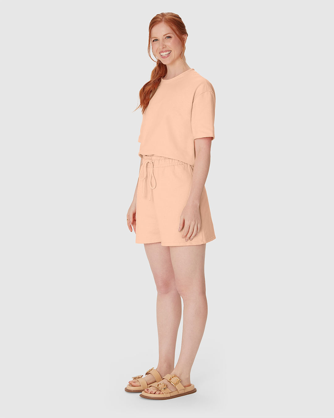 Shorts Feminino Amplo Cós Elástico Em Malha Tweed - Imagem 22