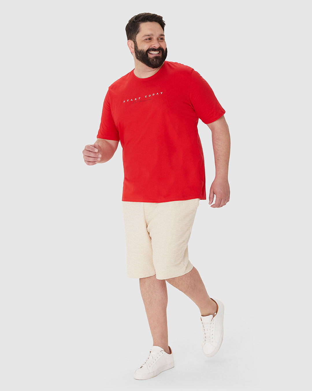 Camiseta Masculina Plus Size Decote Redondo Estampa Frontal Em Algodão - Imagem 2