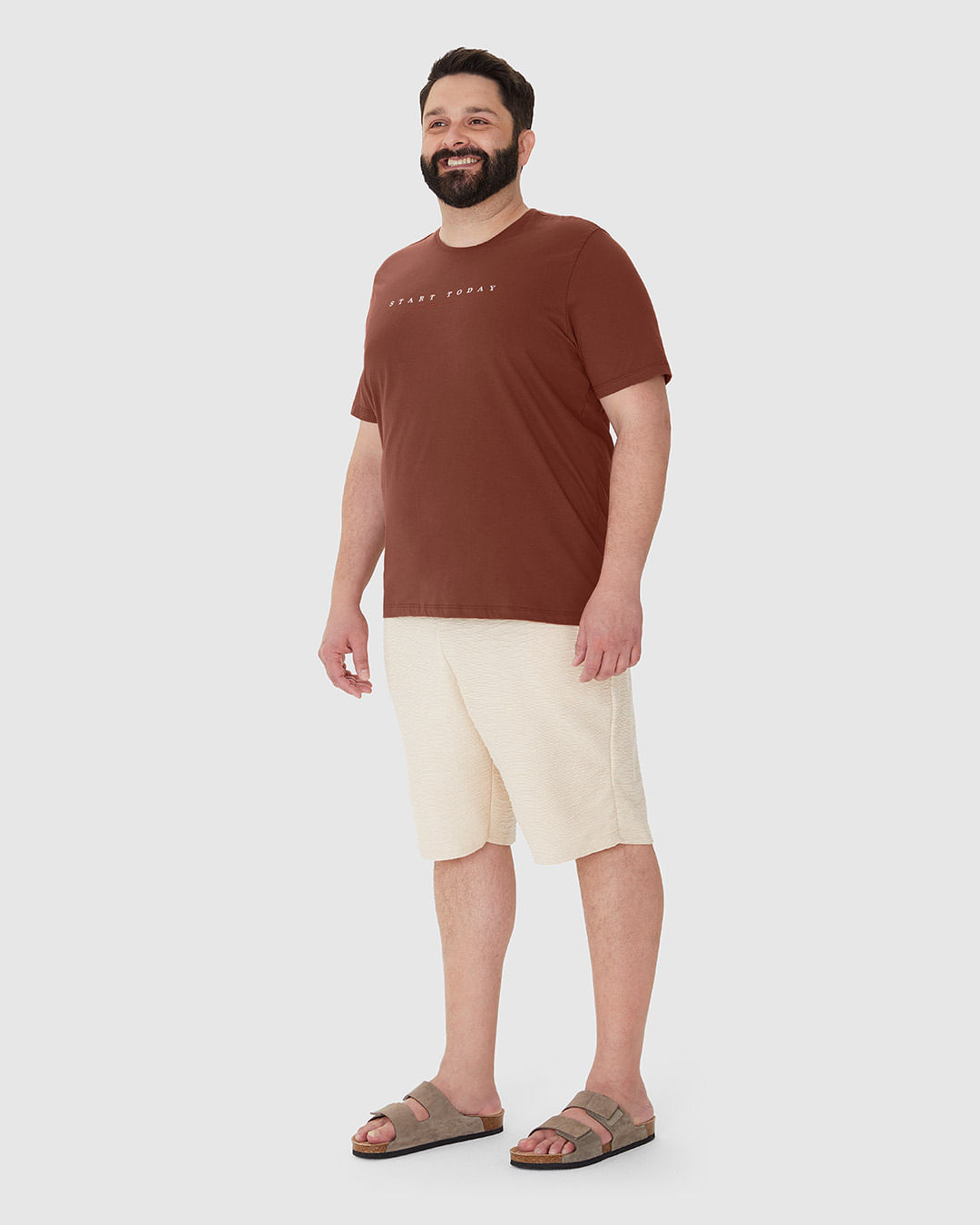 Camiseta Masculina Plus Size Decote Redondo Estampa Frontal Em Algodão - Imagem 12