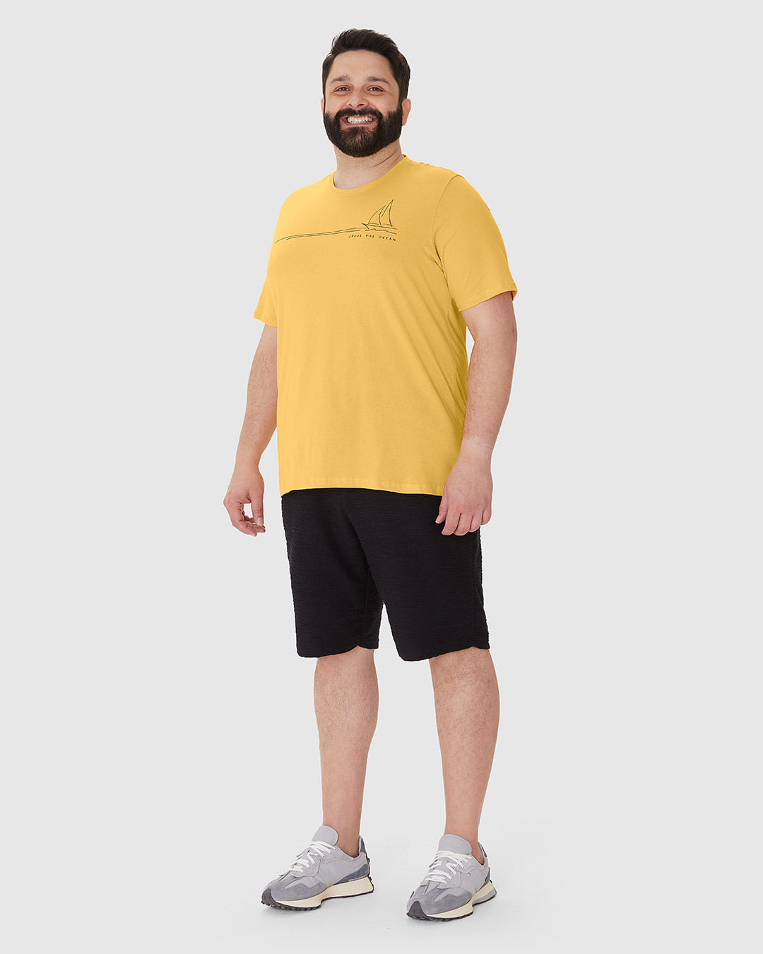 Camiseta Masculina Plus Size Decote Redondo Estampa Frontal Em Algodão - Imagem 22