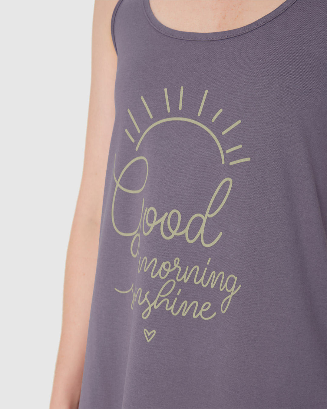 Camisola Feminina Sem Manga Estampa Frontal Em Algodão - Imagem 18