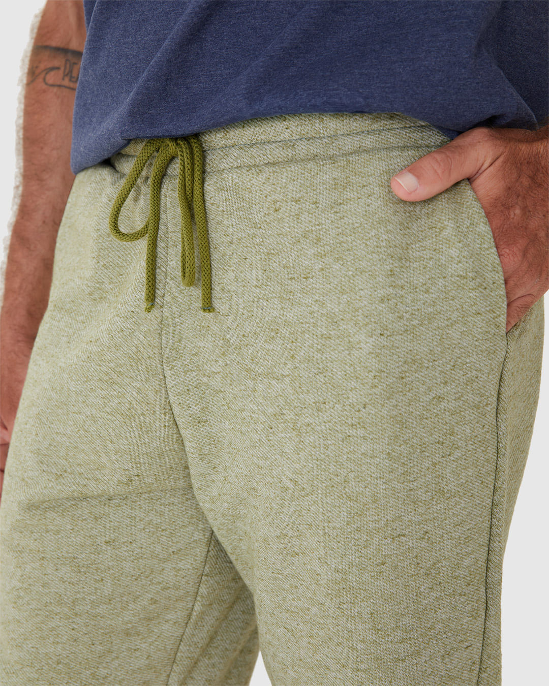 Bermuda Masculina Comfort Cadarço Frontal Em Moletom - Imagem 3