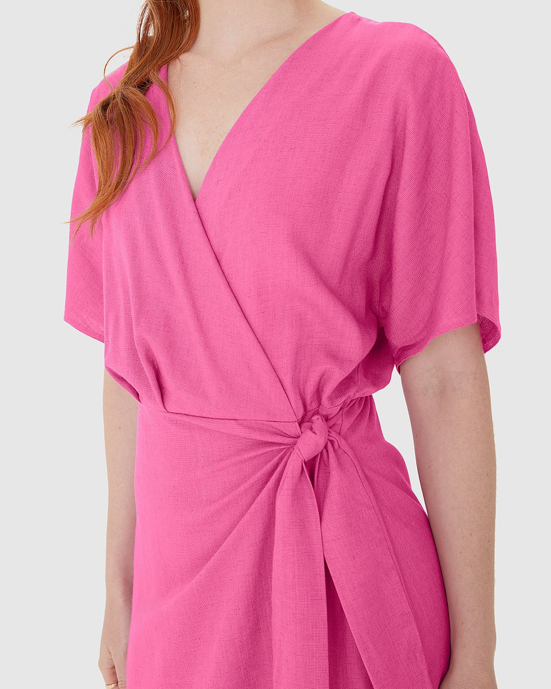 Vestido Feminino Transpassado Decote V Em Viscolinho - Imagem 13