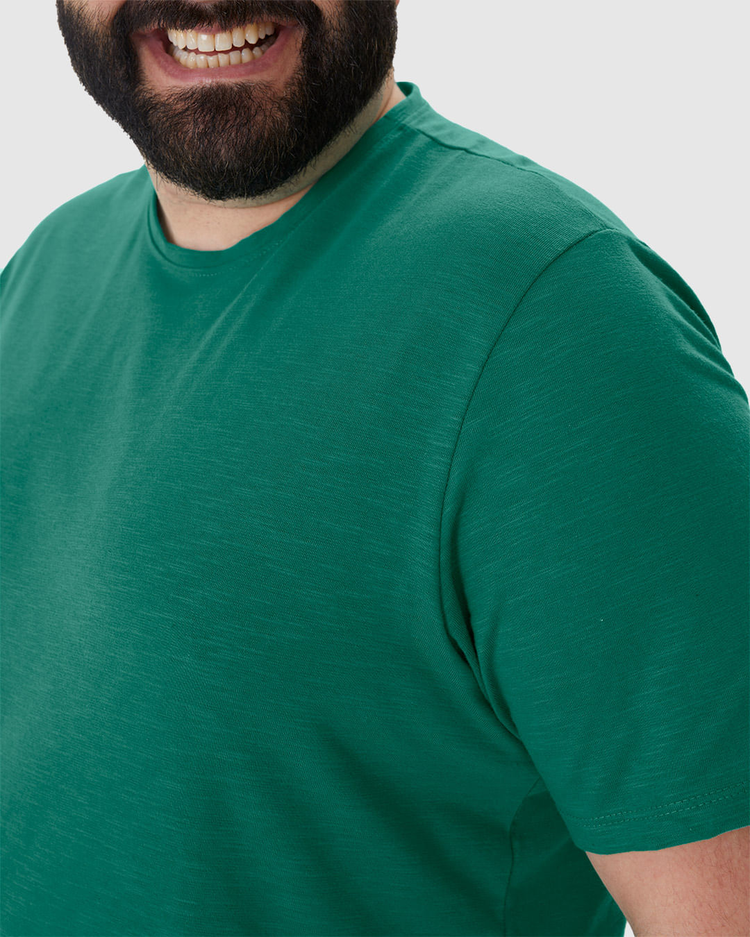 Camiseta Masculina Plus Size Em Malha Algodão Texturizada - Imagem 13