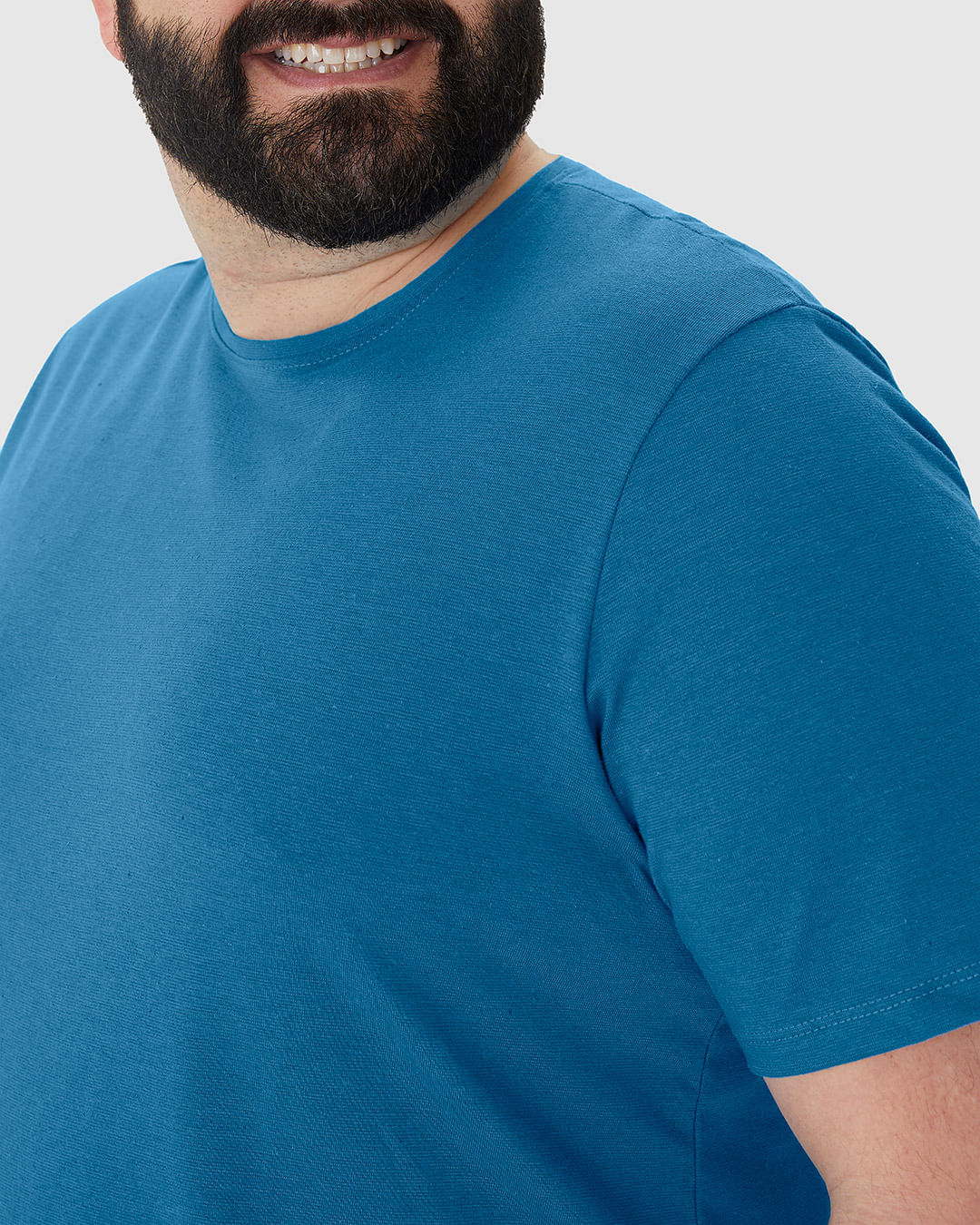 Camiseta Masculina Plus Size Em Malha Algodão Texturizada - Imagem 23