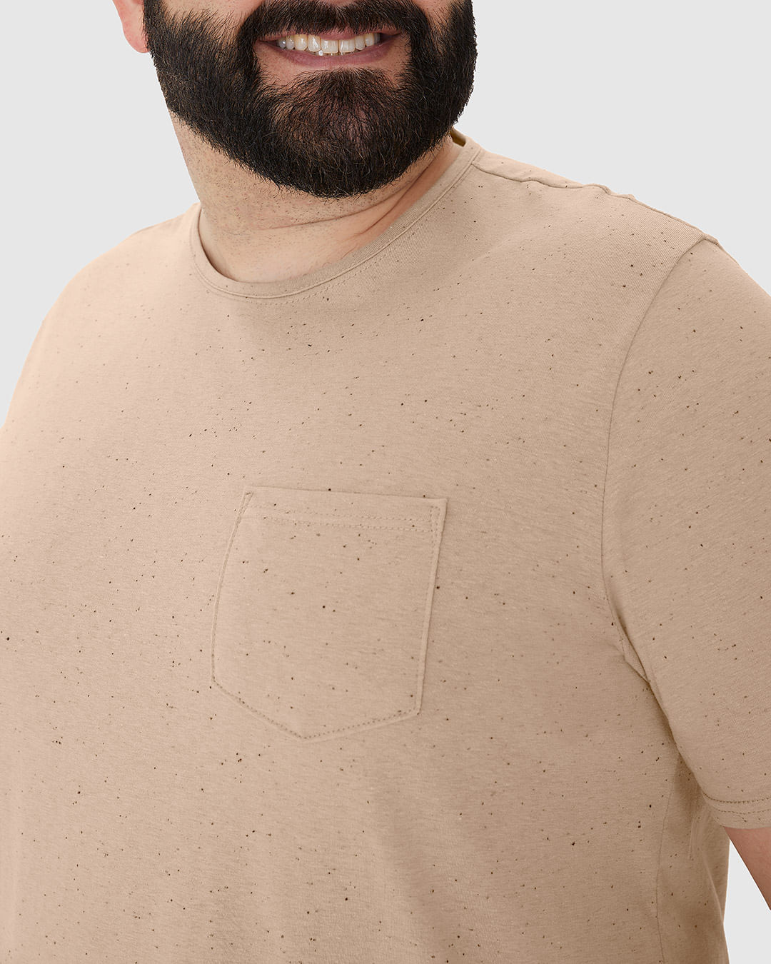 Camiseta Masculina Plus Size Bolso Frontal Em Malha Botonê - Imagem 8