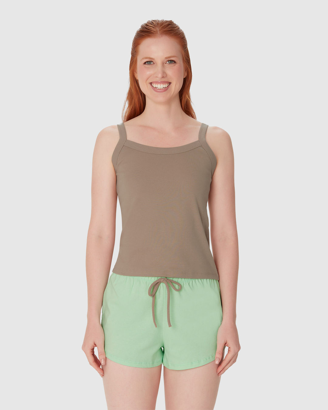 Pijama Feminino Regata Alça Fina E Shorts Em Algodão - Imagem 24