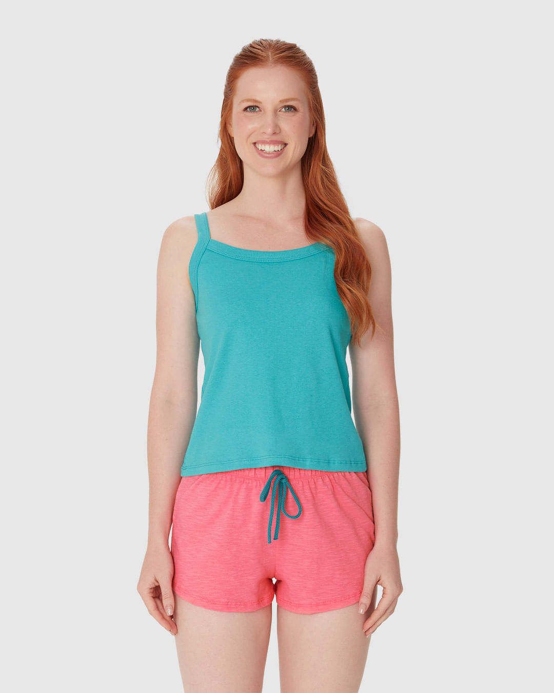 Pijama Feminino Regata Alça Fina E Shorts Em Algodão - Imagem 9
