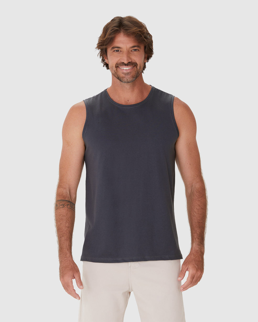 Regata Masculina Regular Em Malha Algodão Pima - Imagem 9