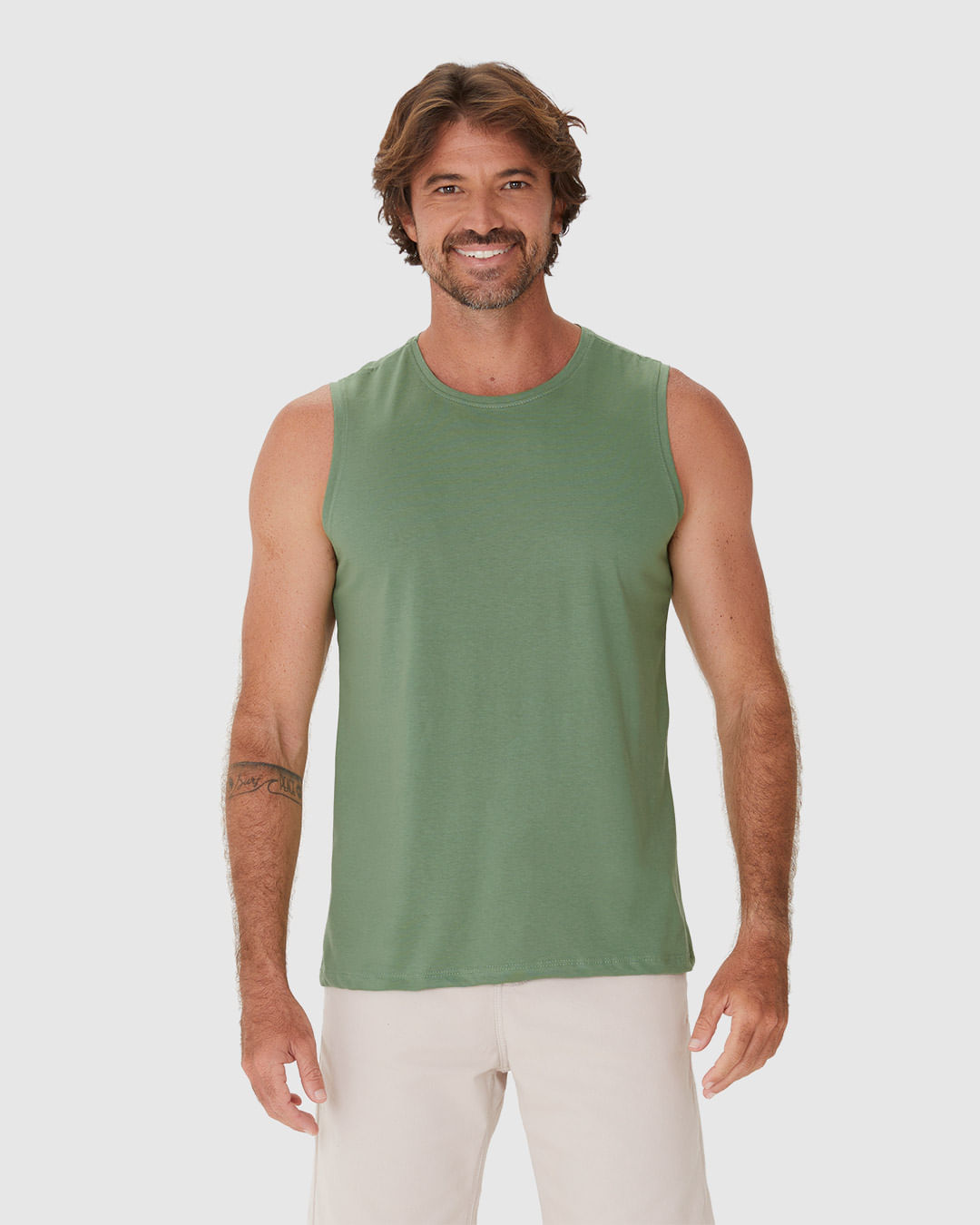 Regata Masculina Regular Em Malha Algodão Pima - Imagem 9