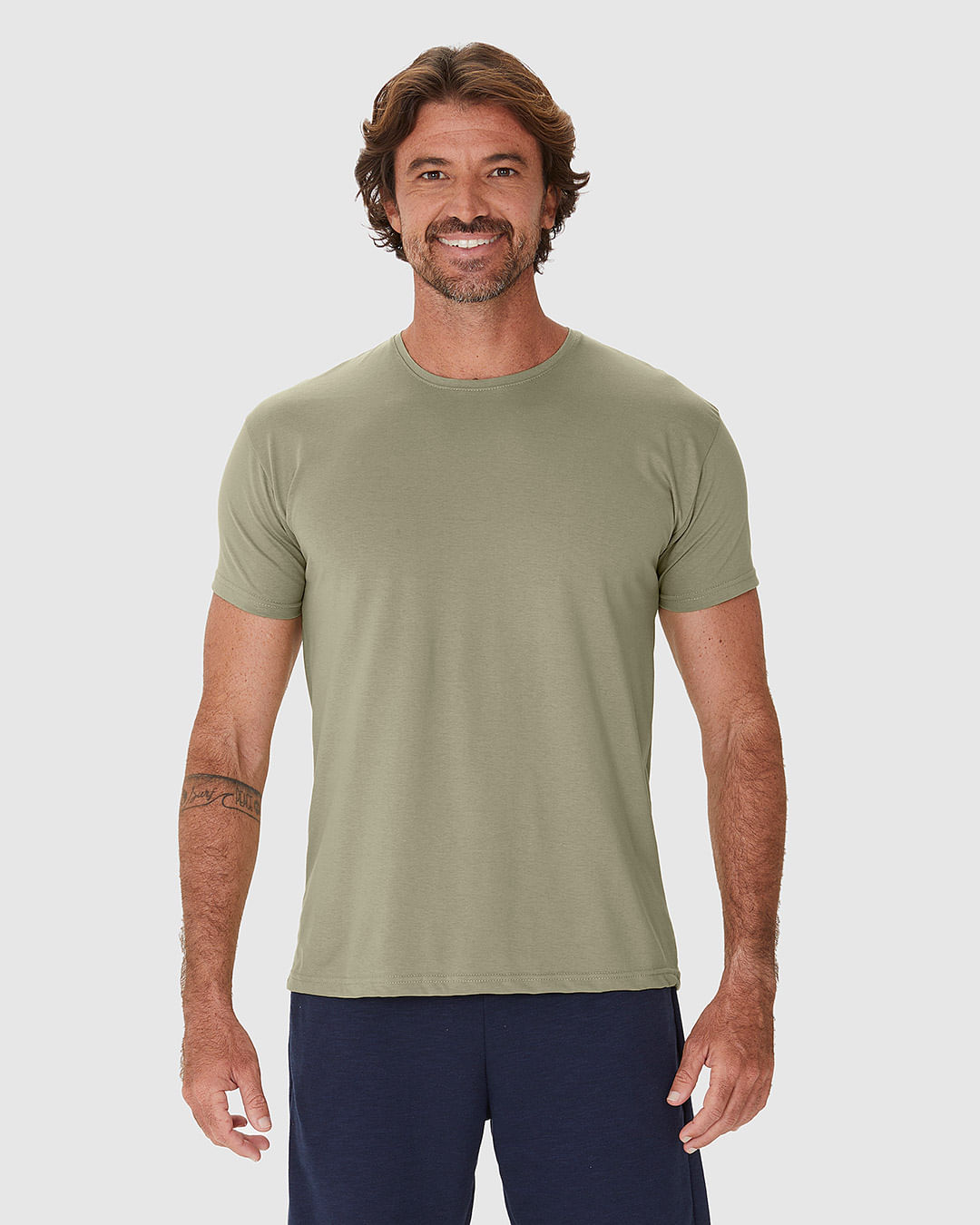 Camiseta Básica Masculina Decote Redondo Manga Curta Em Algodão Pima - Imagem 14