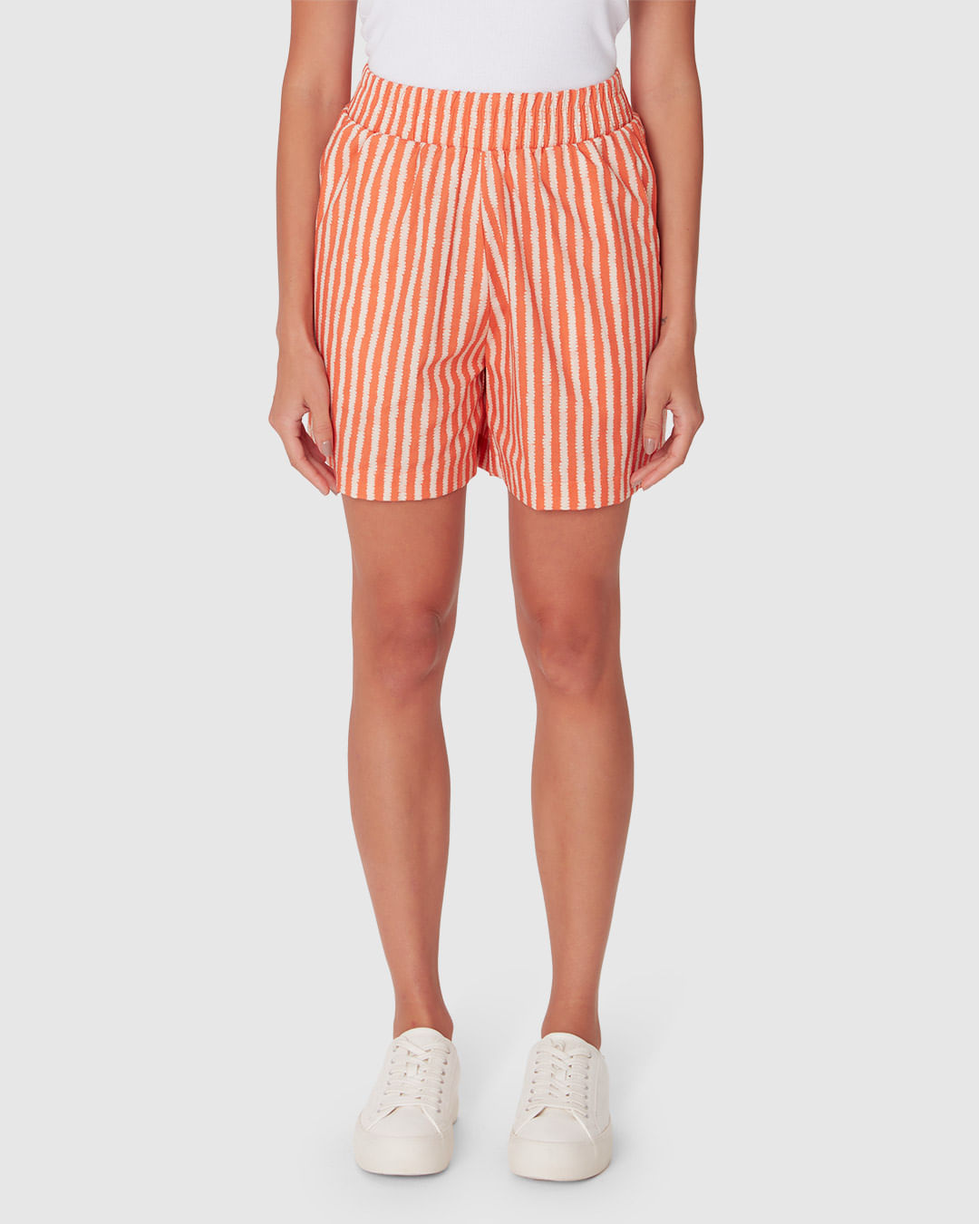 Shorts Feminino Cós Elástico Bolso Embutido Em Tricoline Com Elastano - Imagem 19