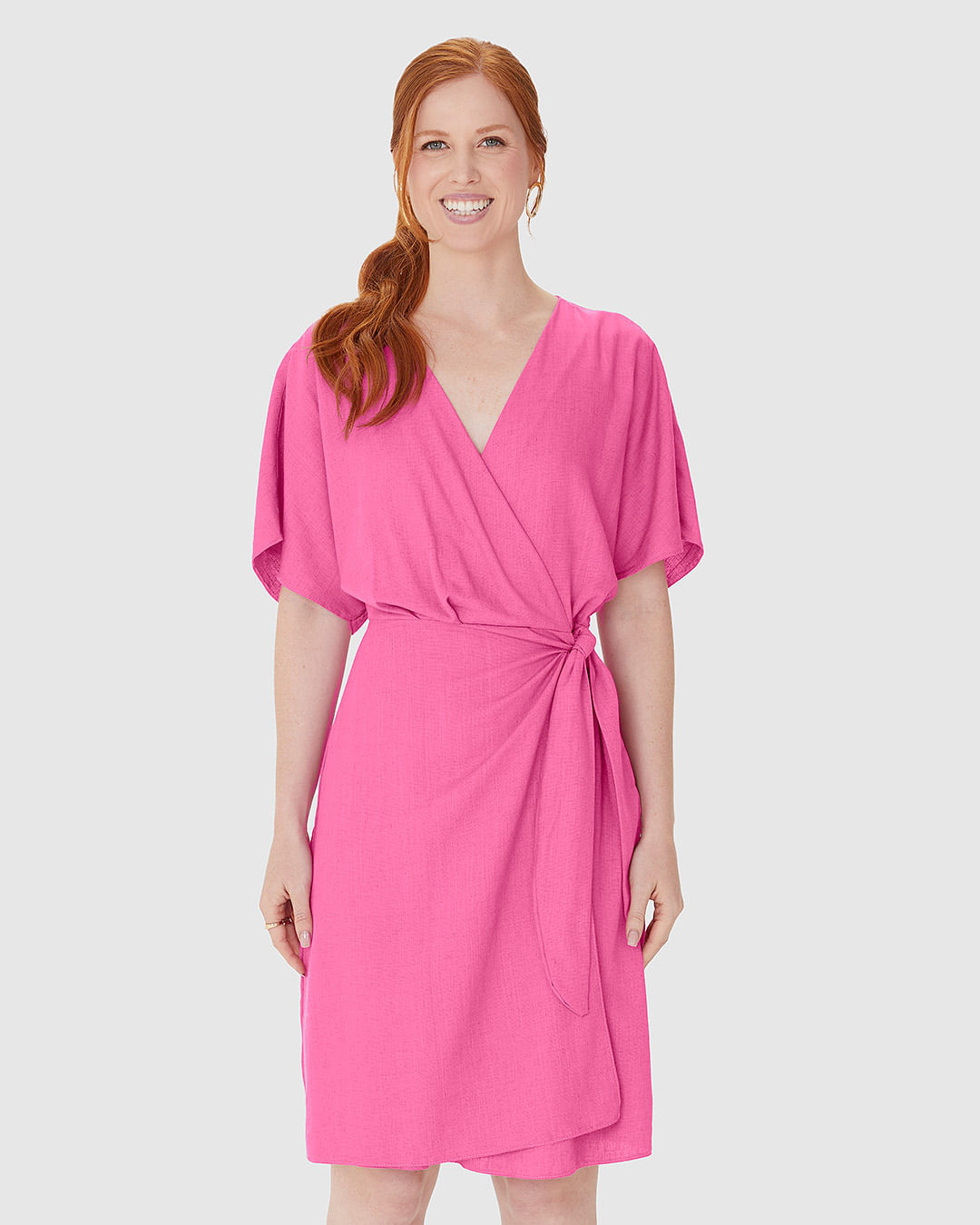 Vestido Feminino Transpassado Decote V Em Viscolinho - Imagem 14