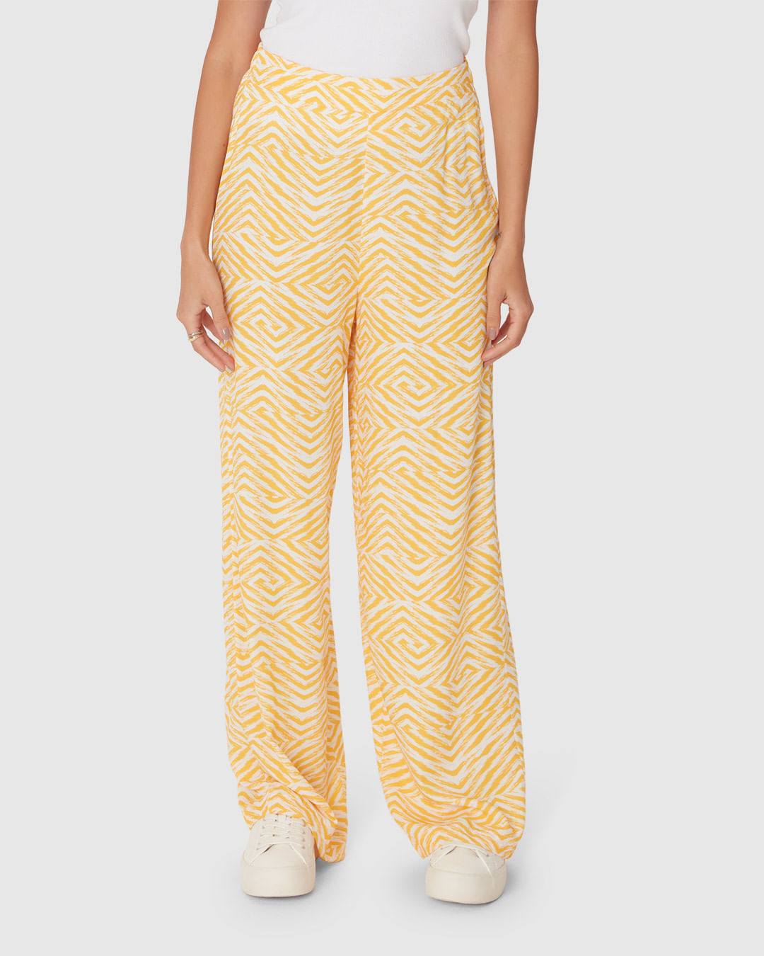 Calça Reta Feminina Cintura Alta Em Viscose - Imagem 14