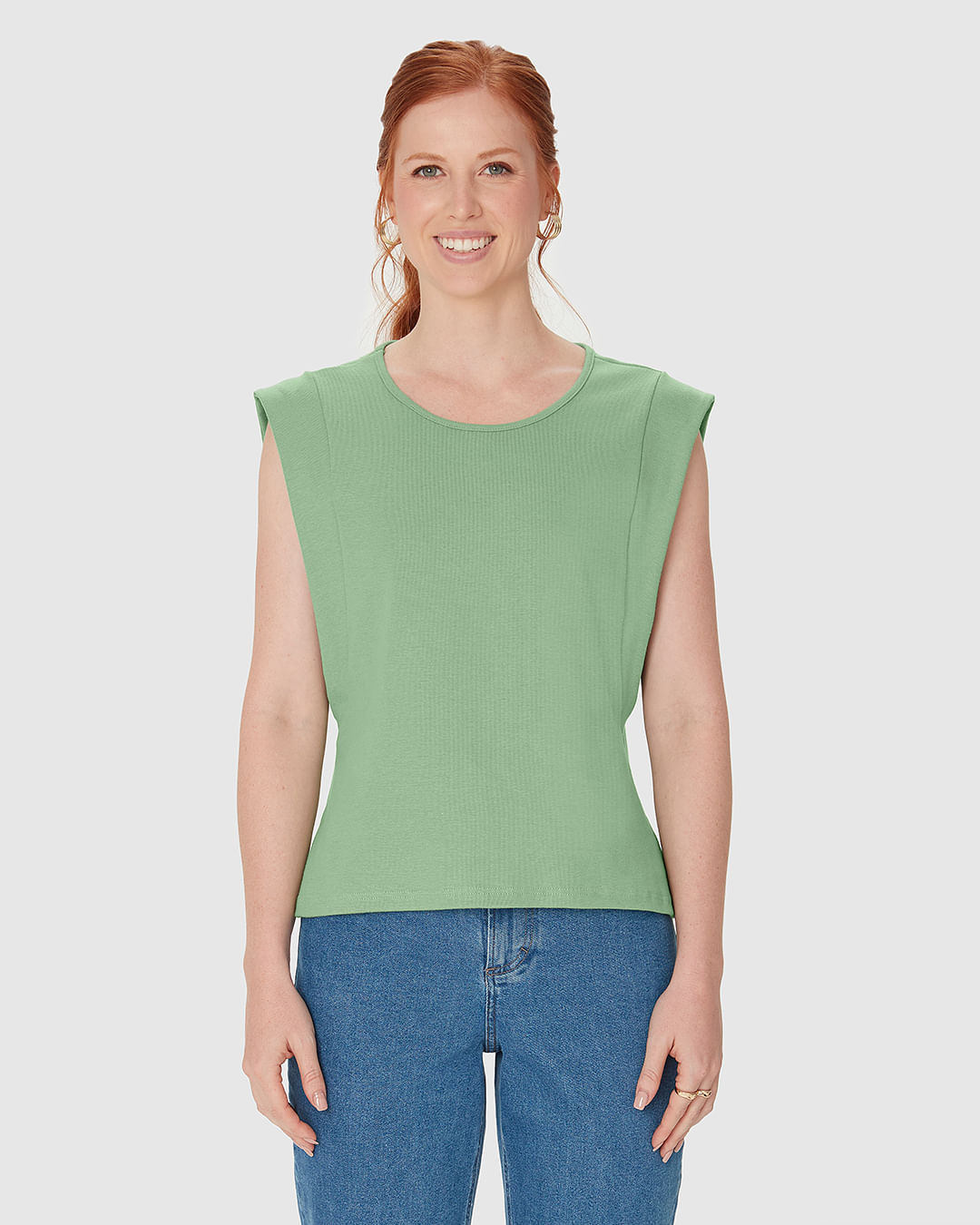 Regata Feminina Muscle Tee Decote Redondo Em Algodão - Imagem 9