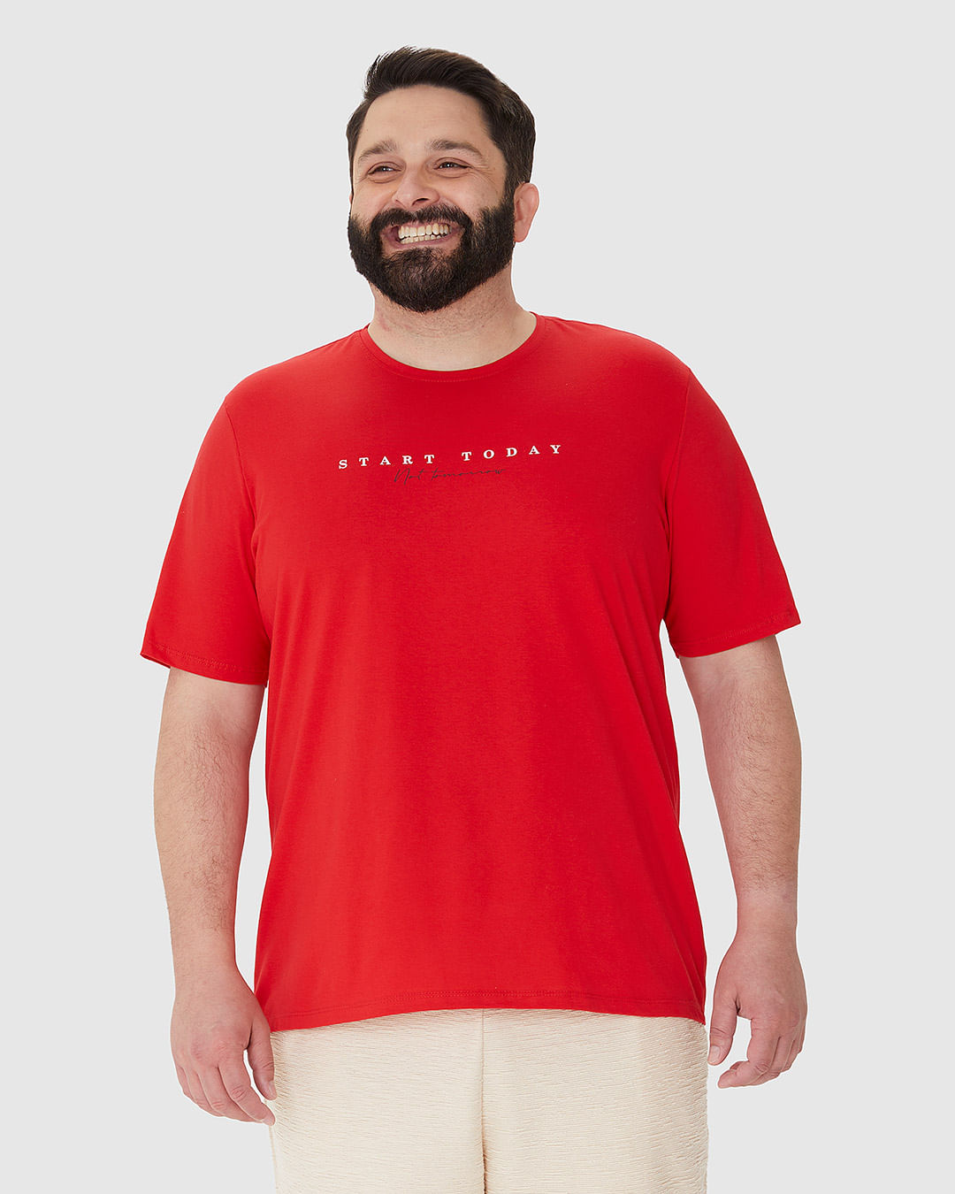 Camiseta Masculina Plus Size Decote Redondo Estampa Frontal Em Algodão - Imagem 14