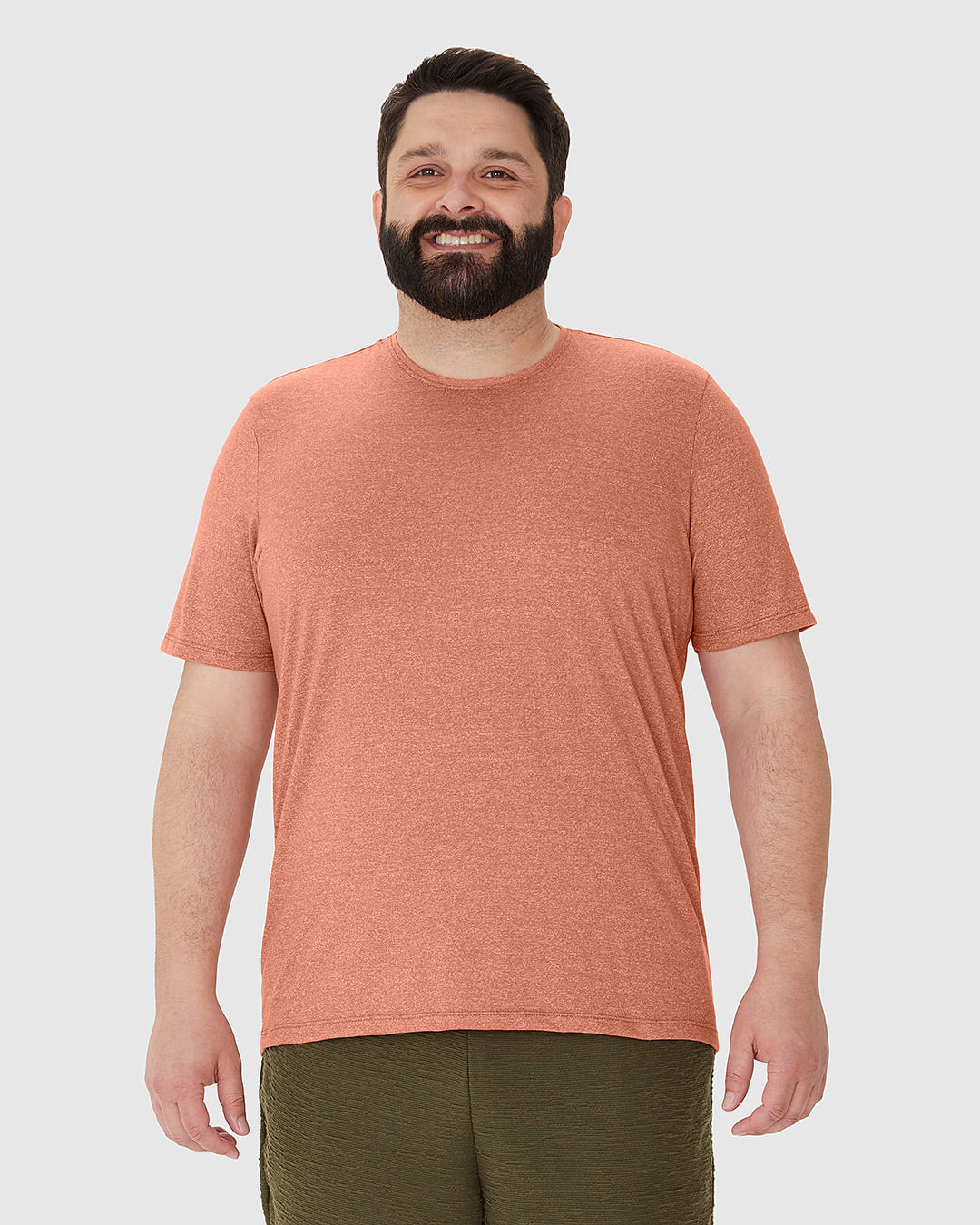 Camiseta Masculina Plus Size Em Malha Algodão Texturizada - Imagem 9
