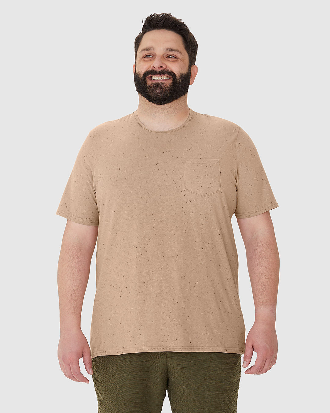 Camiseta Masculina Plus Size Bolso Frontal Em Malha Botonê - Imagem 19