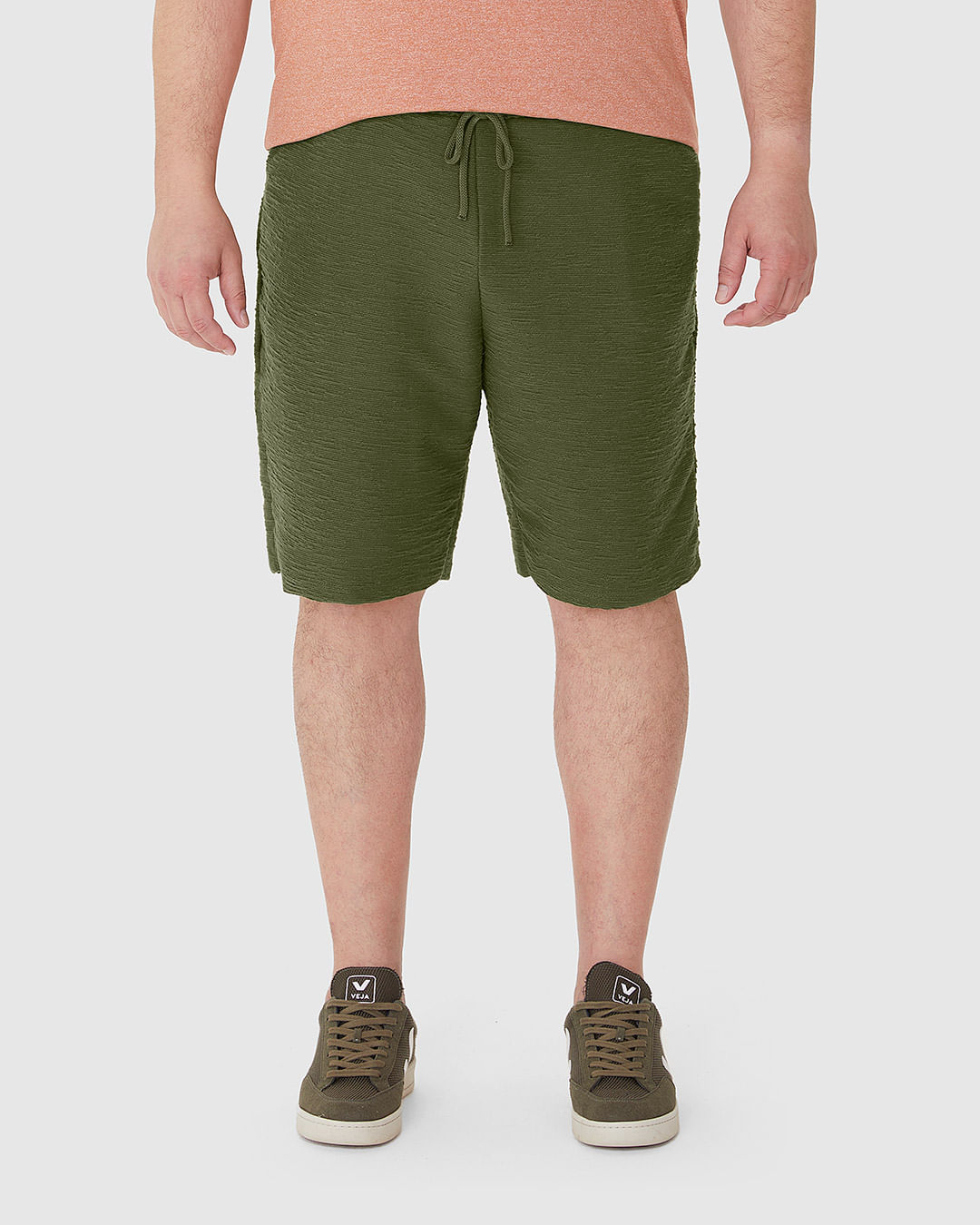 Bermuda Masculina Plus Size Cós Elástico Em Moletom Texturizado - Imagem 19