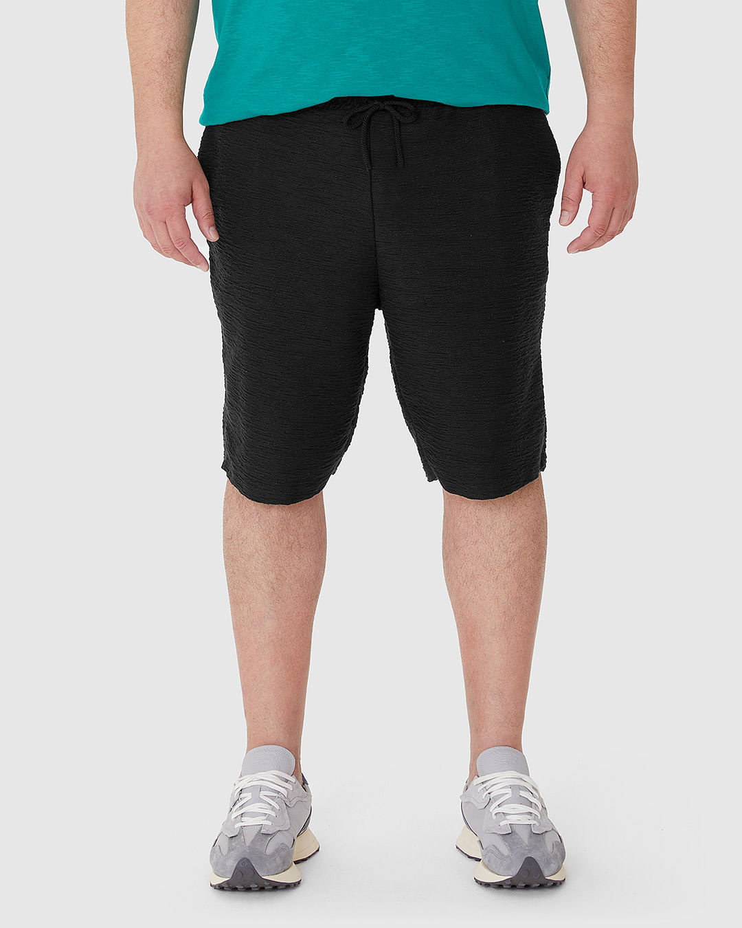 Bermuda Masculina Plus Size Cós Elástico Em Moletom Texturizado - Imagem 4