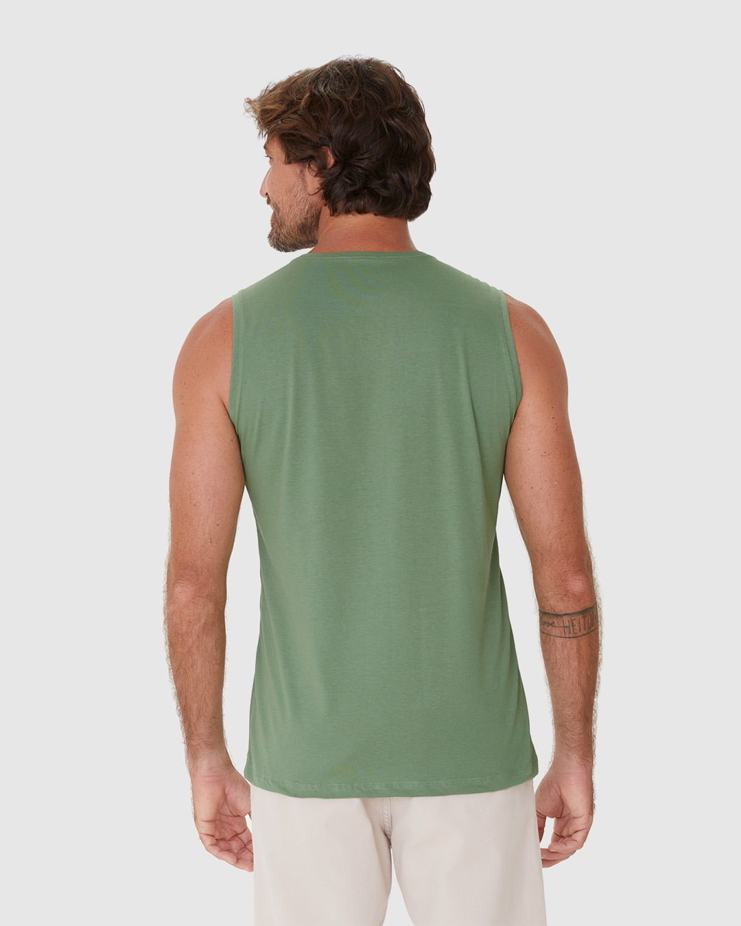 Regata Masculina Regular Em Malha Algodão Pima - Imagem 5