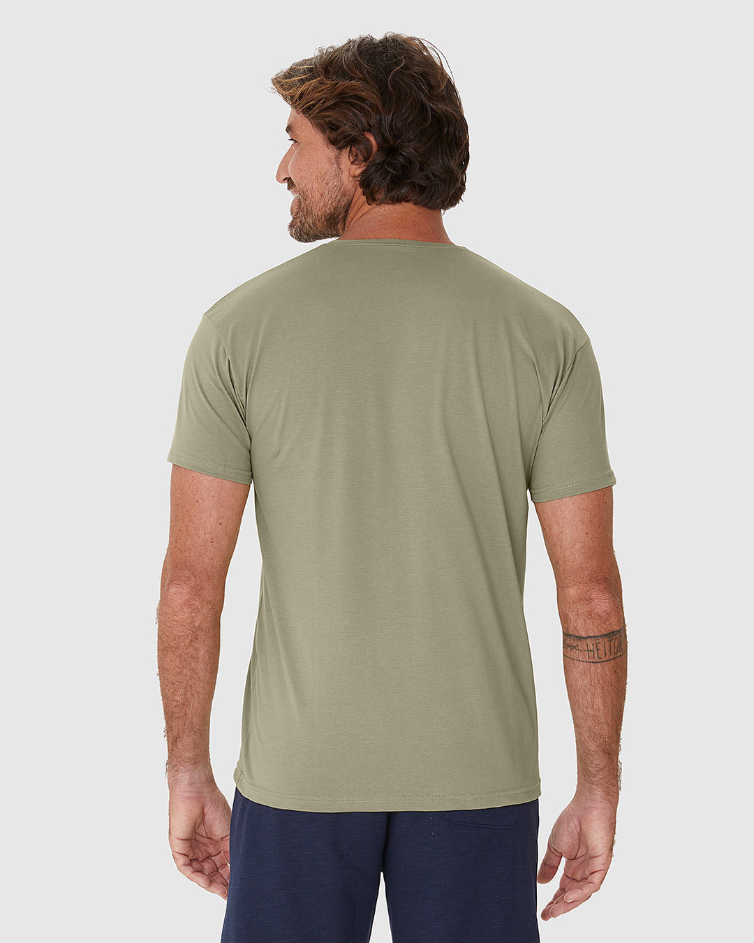 Camiseta Básica Masculina Decote Redondo Manga Curta Em Algodão Pima - Imagem 5