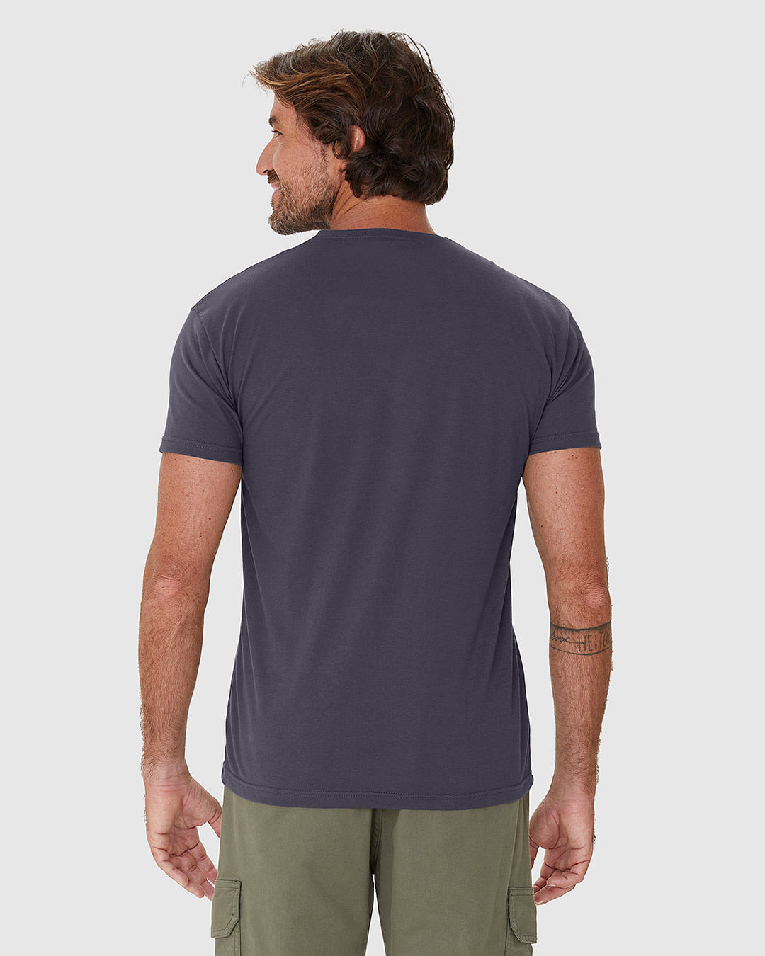 Camiseta Básica Masculina Decote Redondo Manga Curta Em Algodão Pima - Imagem 5