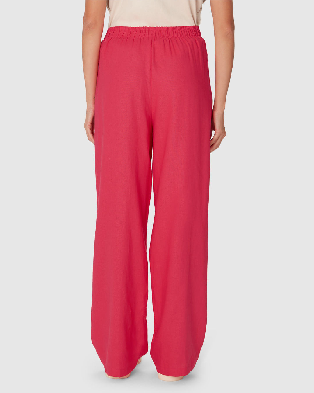 Calça Reta Feminina Cintura Alta Em Viscolinho - Imagem 5