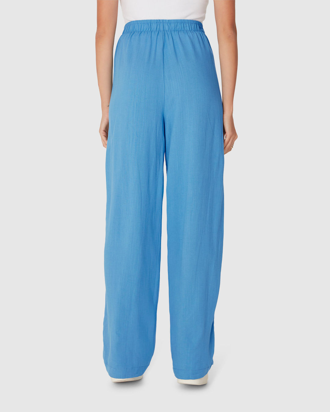 Calça Reta Feminina Cintura Alta Em Viscolinho - Imagem 5