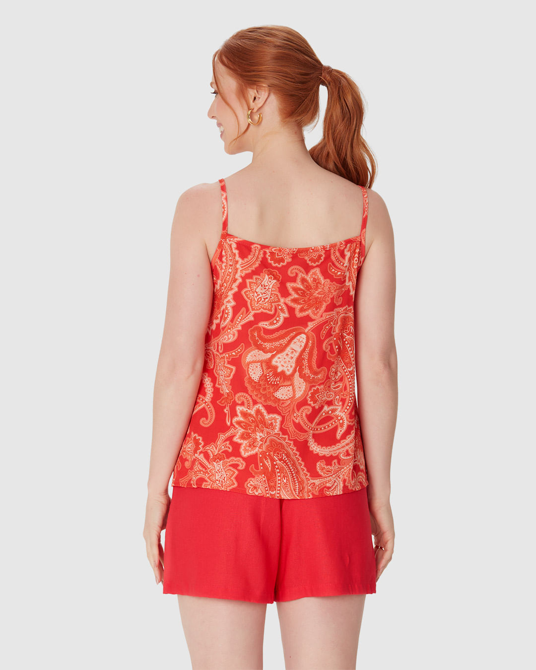 Regata Feminina Decote V Alça Fina Em Viscose - Imagem 15