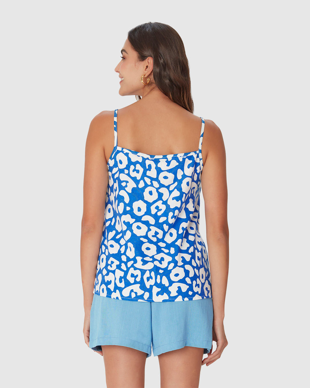 Regata Feminina Decote V Alça Fina Em Viscolinho - Imagem 25