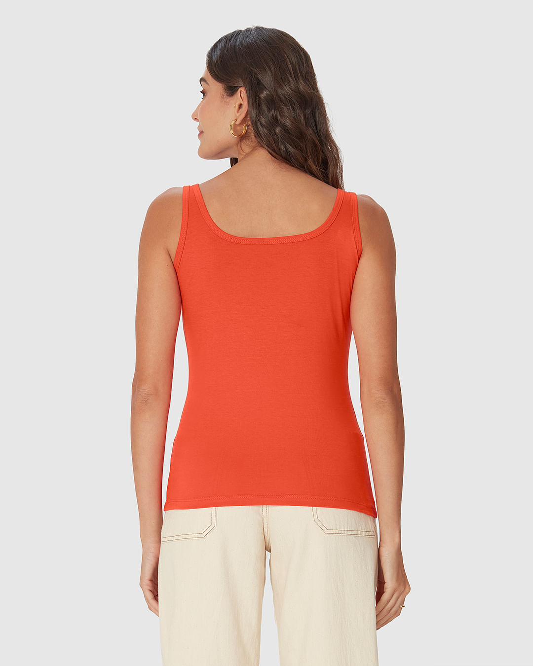 Regata Básica Feminina Decote U Em Malha Algodão Pima - Imagem 25