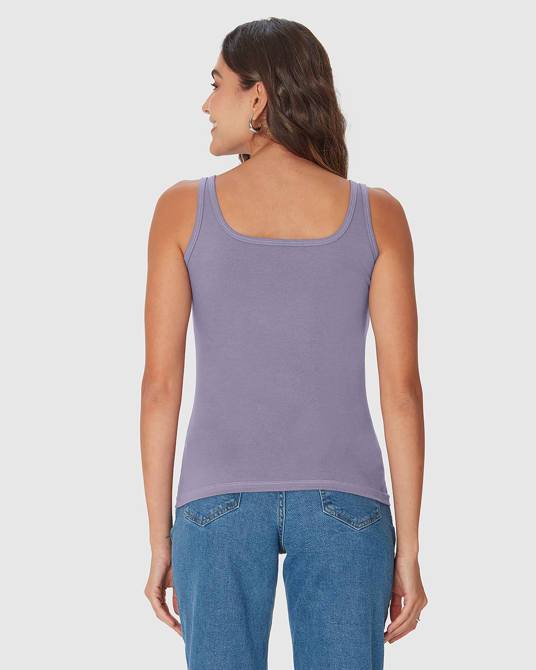 Regata Básica Feminina Decote U Em Malha Algodão Pima - Imagem 25