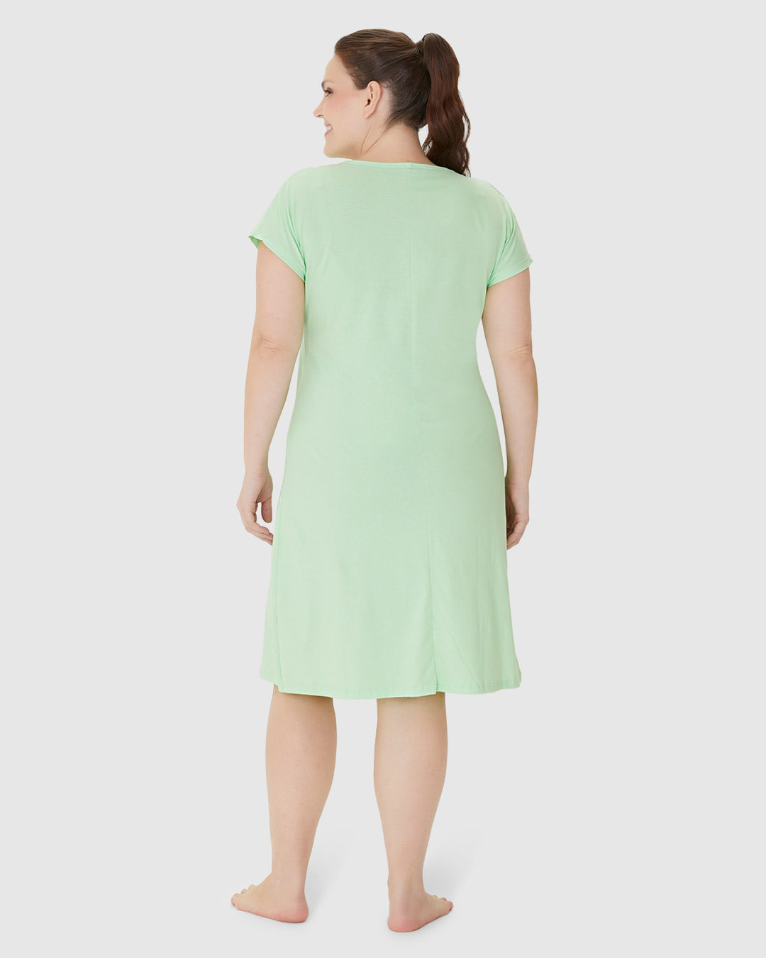 Camisola Feminina Plus Size Estampa Frontal Em Algodão - Imagem 25